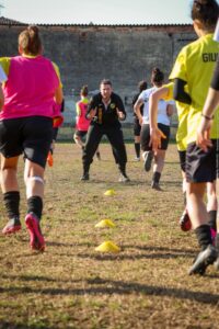 Riscaldamento prepartita con la Doverese. Credit Photo: Antonio Valente